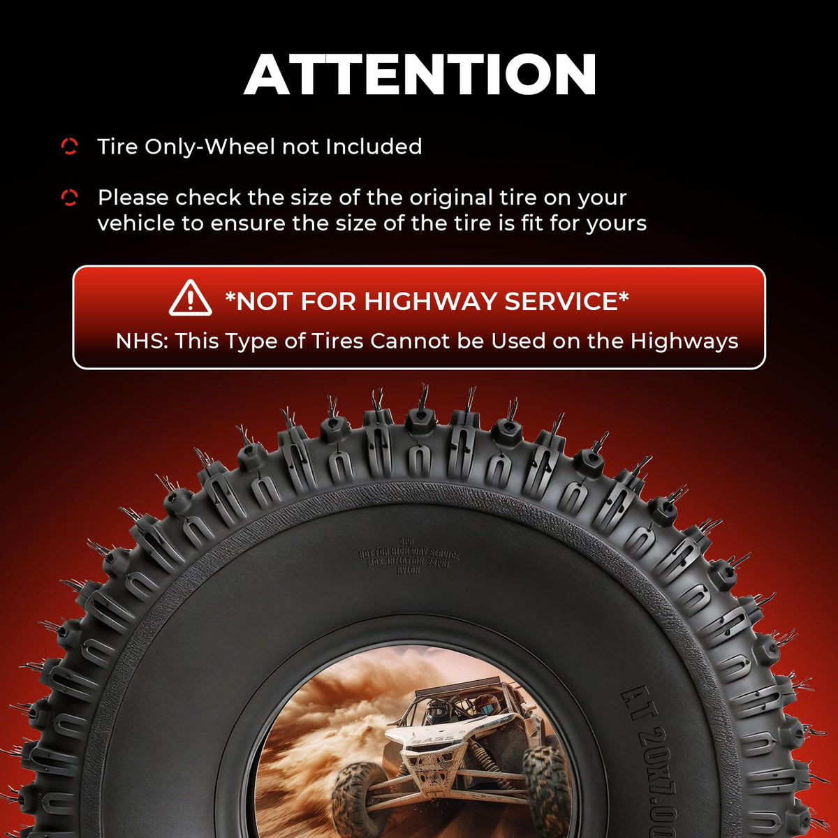 20x7-8 All-Terrain Tubeless Tires Set of 2 A2005