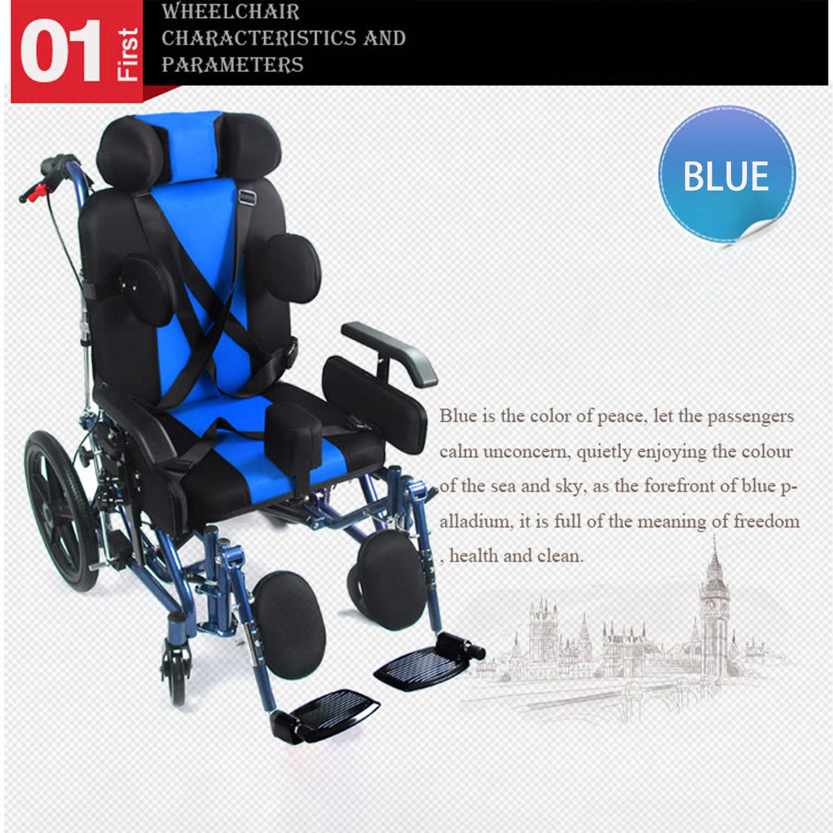Lightweight Transport Wheelchair with Handbrakes, Flip Back Detachable Full Arms and Elevating Leg Rest W89485