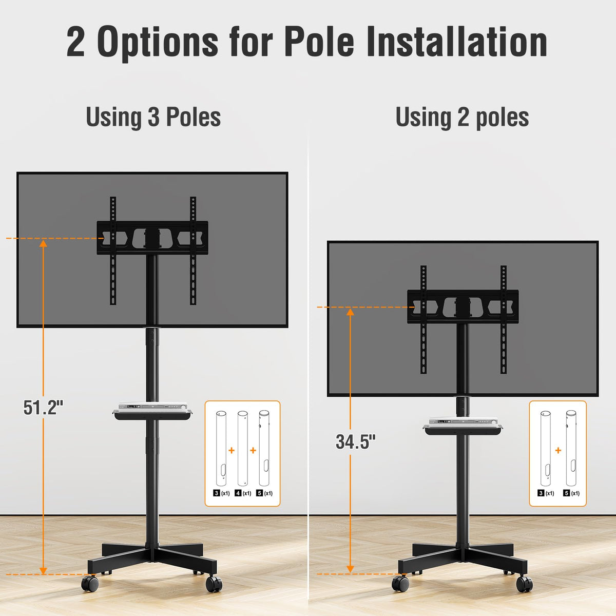 Mobile TV Stand for 23-60" TVs Y6122