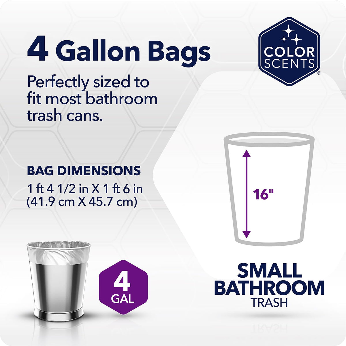 4 Gallon Drawstring Trash Bags 480 Bags Lavender B852267