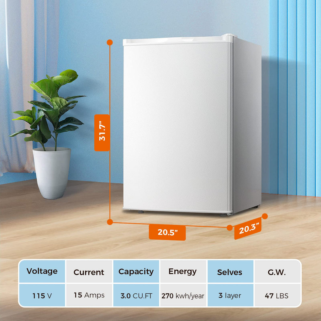 White 3.0 Cu.ft Upright Freezer K742995