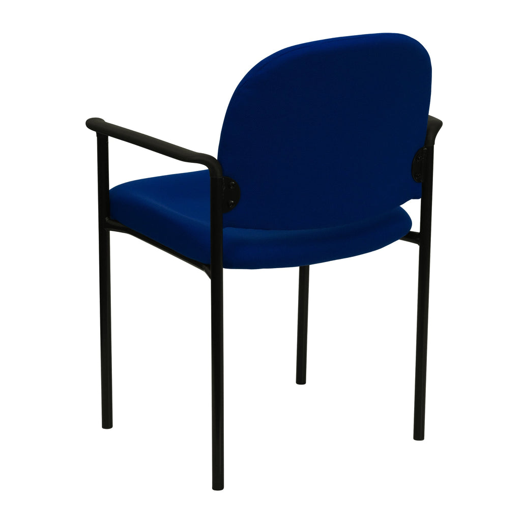 Navy Fabric Stackable Steel Side Chair Z34955