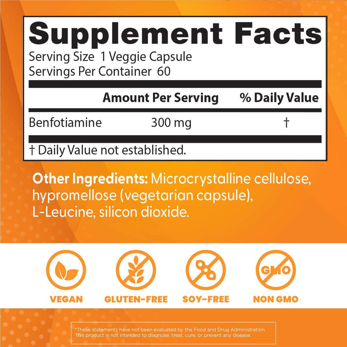 Benfotiamine 300mg Vegan 60 Veggie Caps G2051