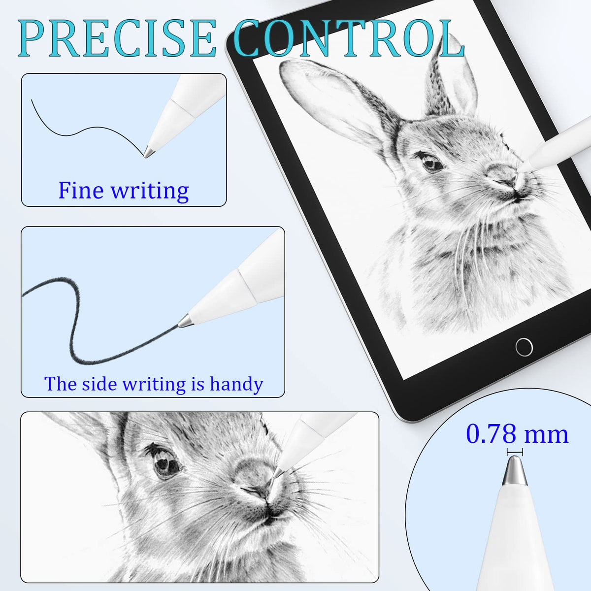 Fine Point Pencil Tips for Apple Pencil 1st 2nd Generation USB-C, White G181786