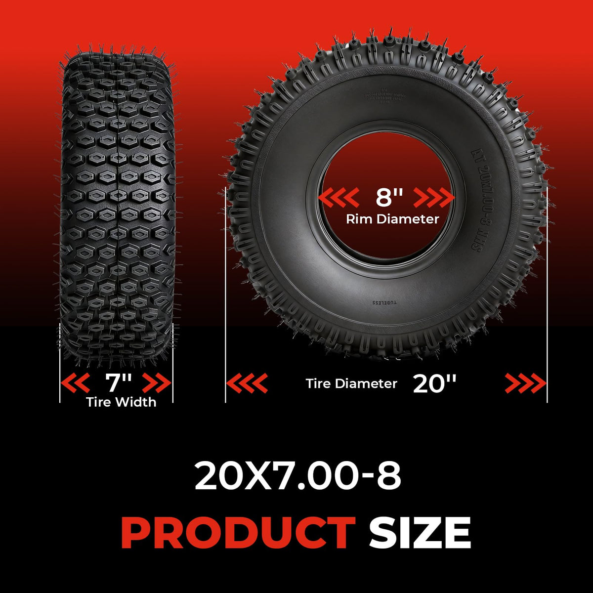 20x7-8 All-Terrain Tubeless Tires Set of 2 A2005