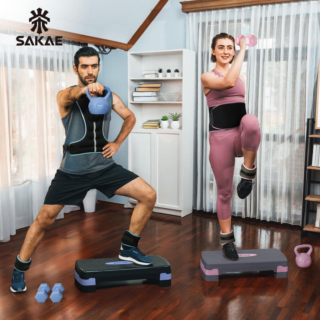 Adjustable Stepper Set with Dumbbells Z593