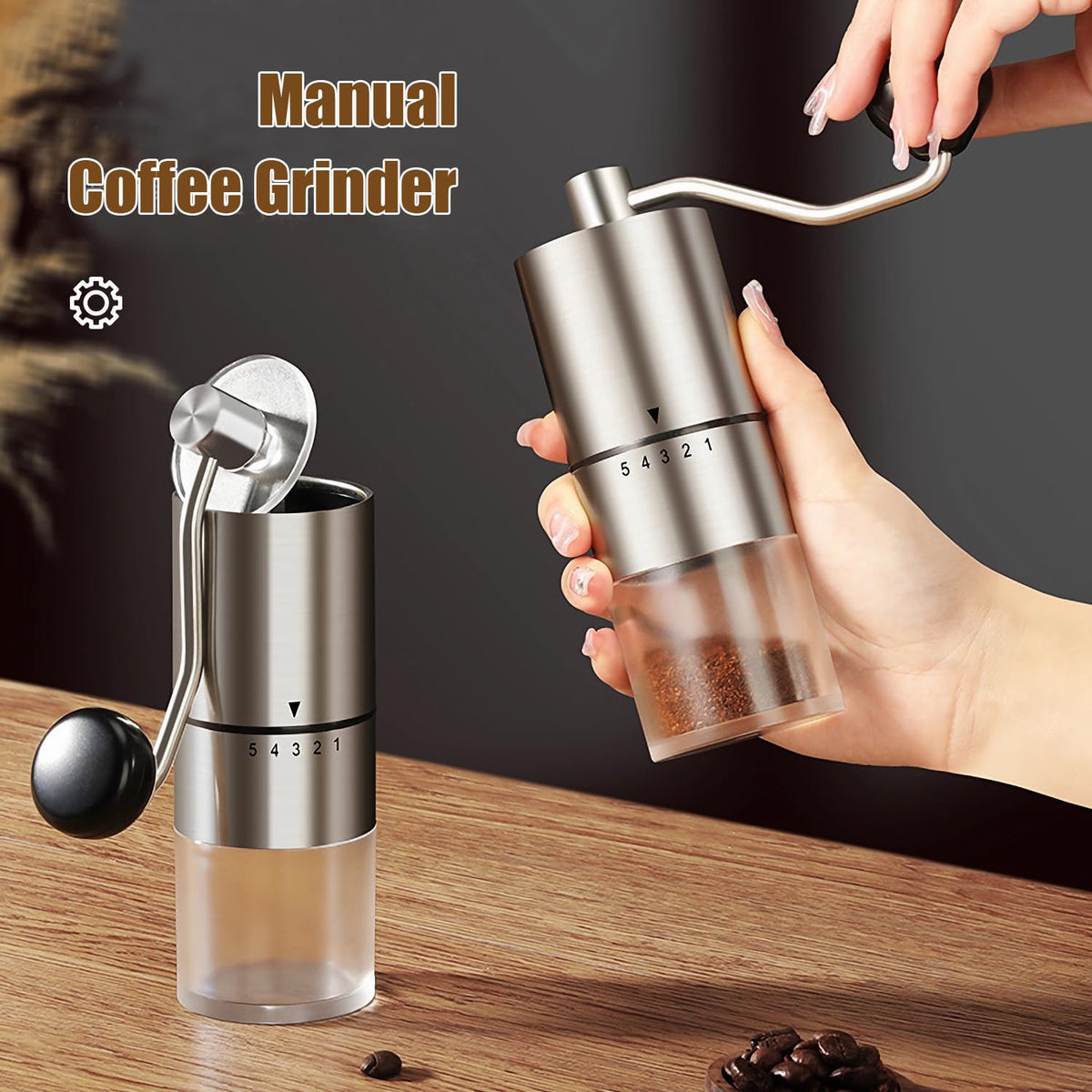 Manual Coffee Grinder with Ceramic Conical Burr H858703