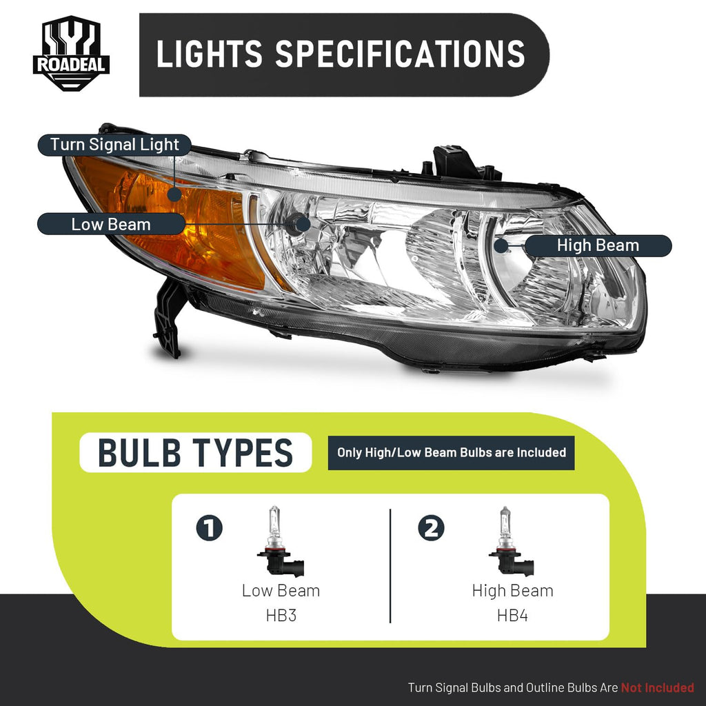 2006-2011 Honda Civic 2-Door Coupe Headlights L967883