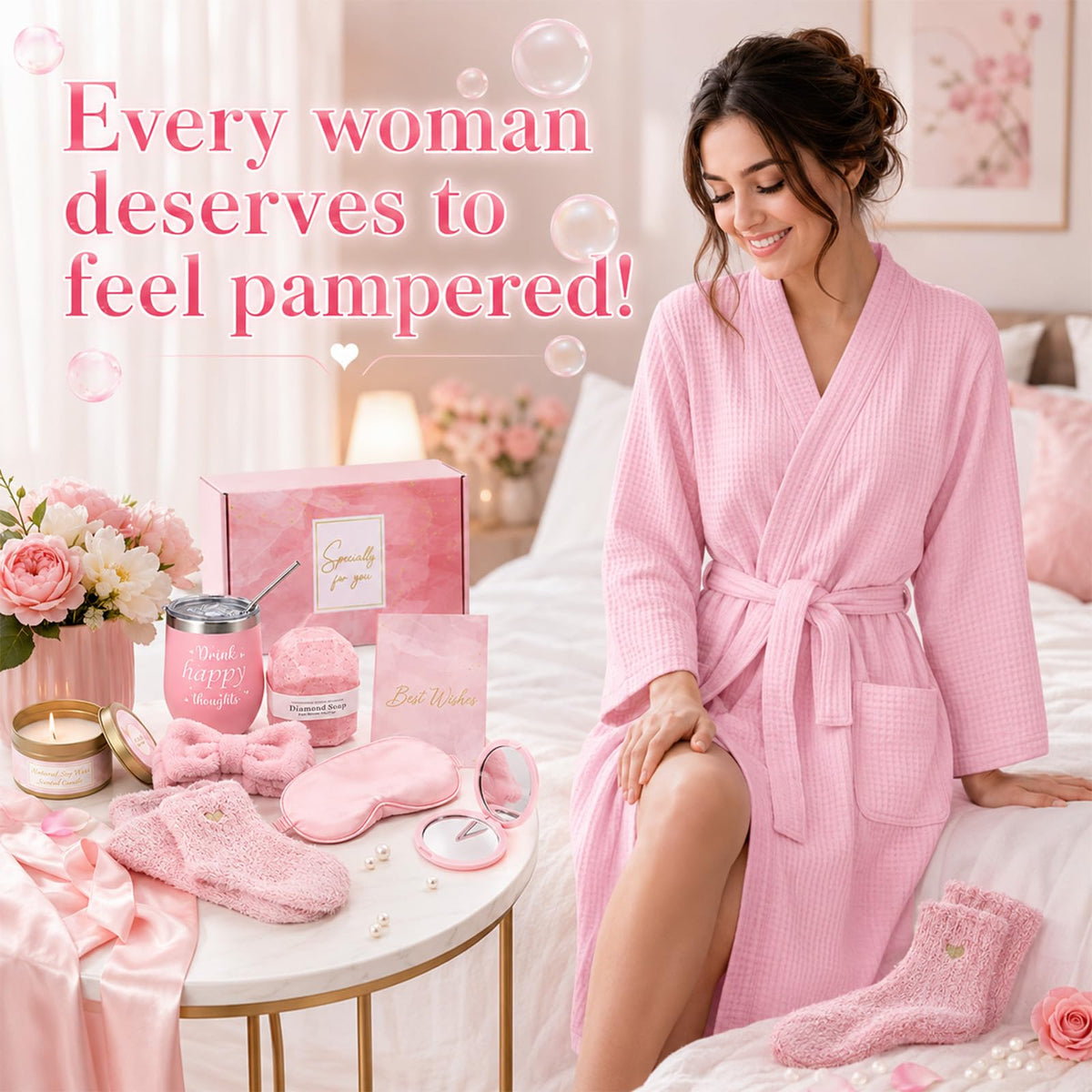 14 Pcs Pink Spa Robe Set P253641