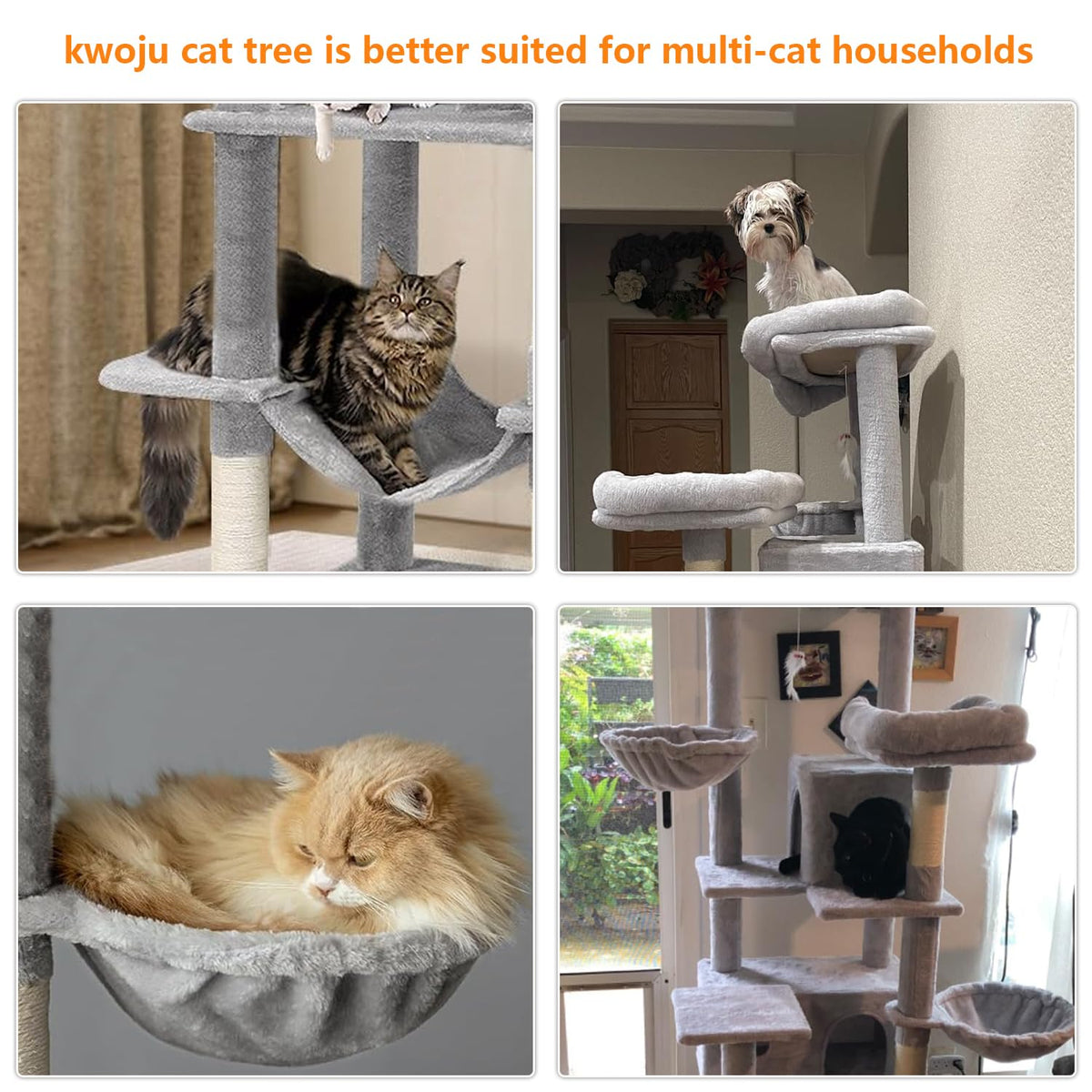 68 Inches Multi-Level Cat Tree Tower with Sisal Scratching Posts N7976