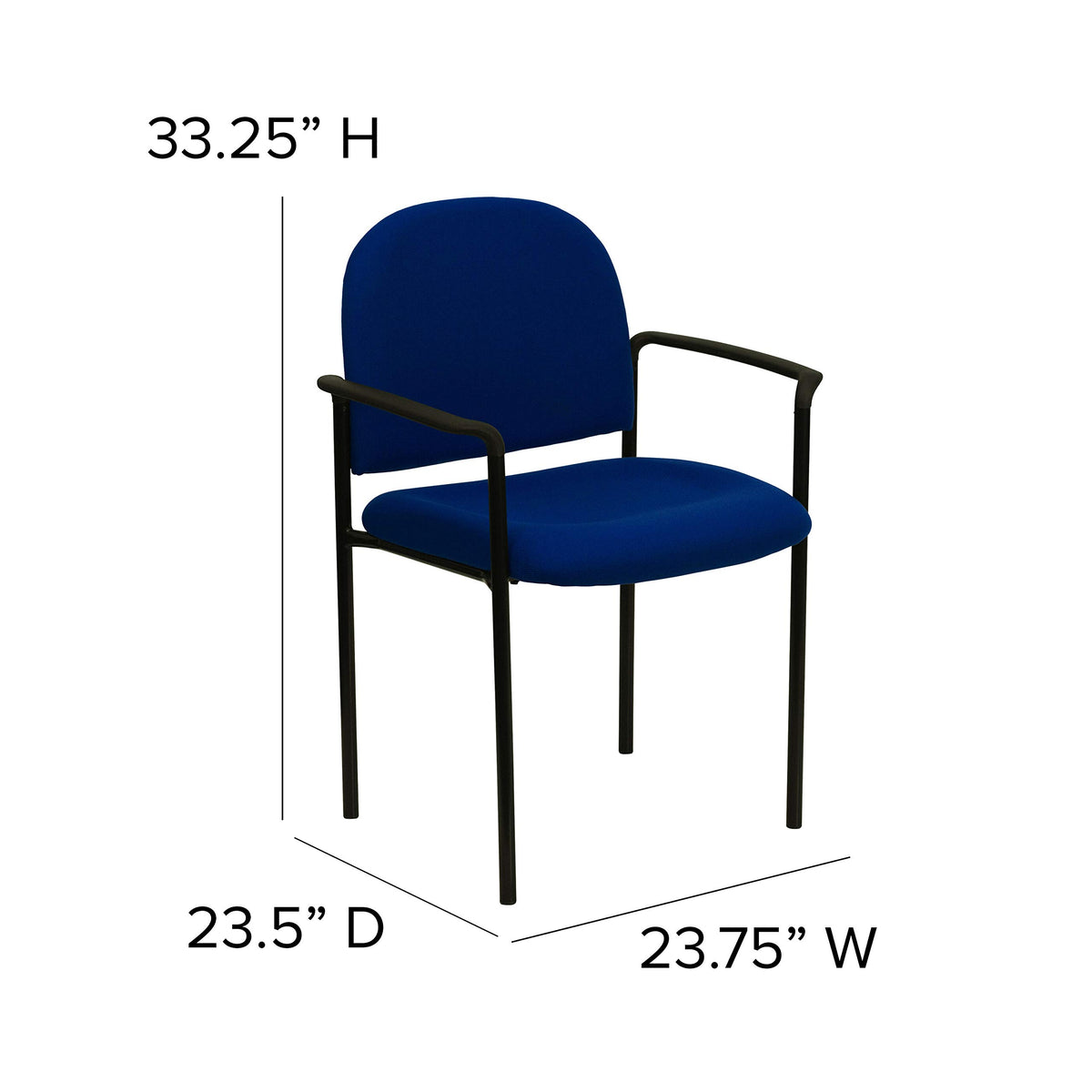 Navy Fabric Stackable Steel Side Chair Z34955