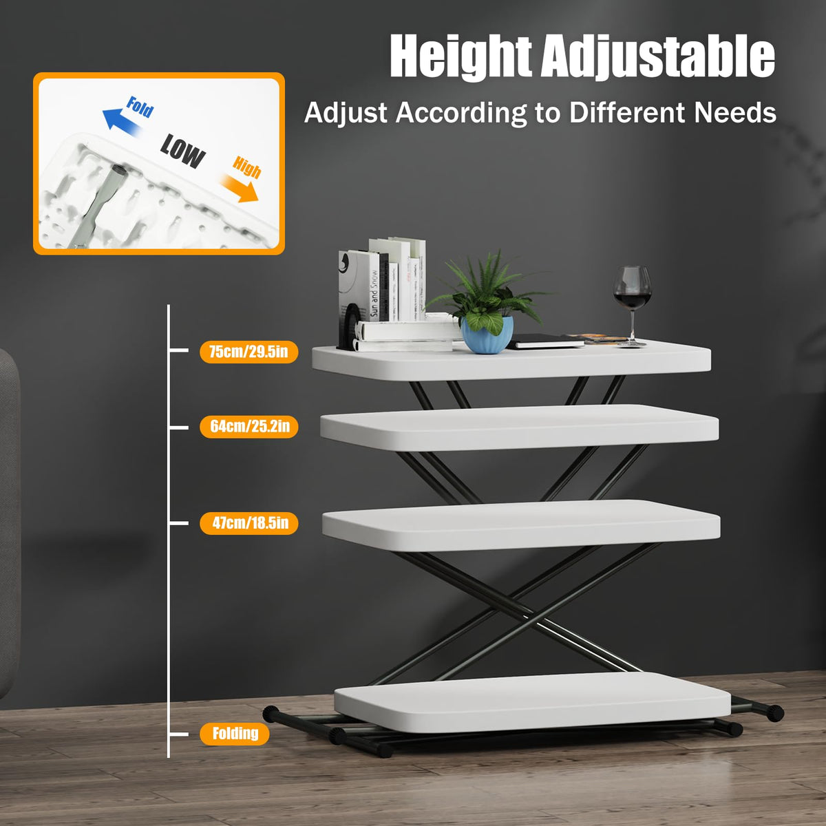 30 Inch Adjustable Folding Table I9179
