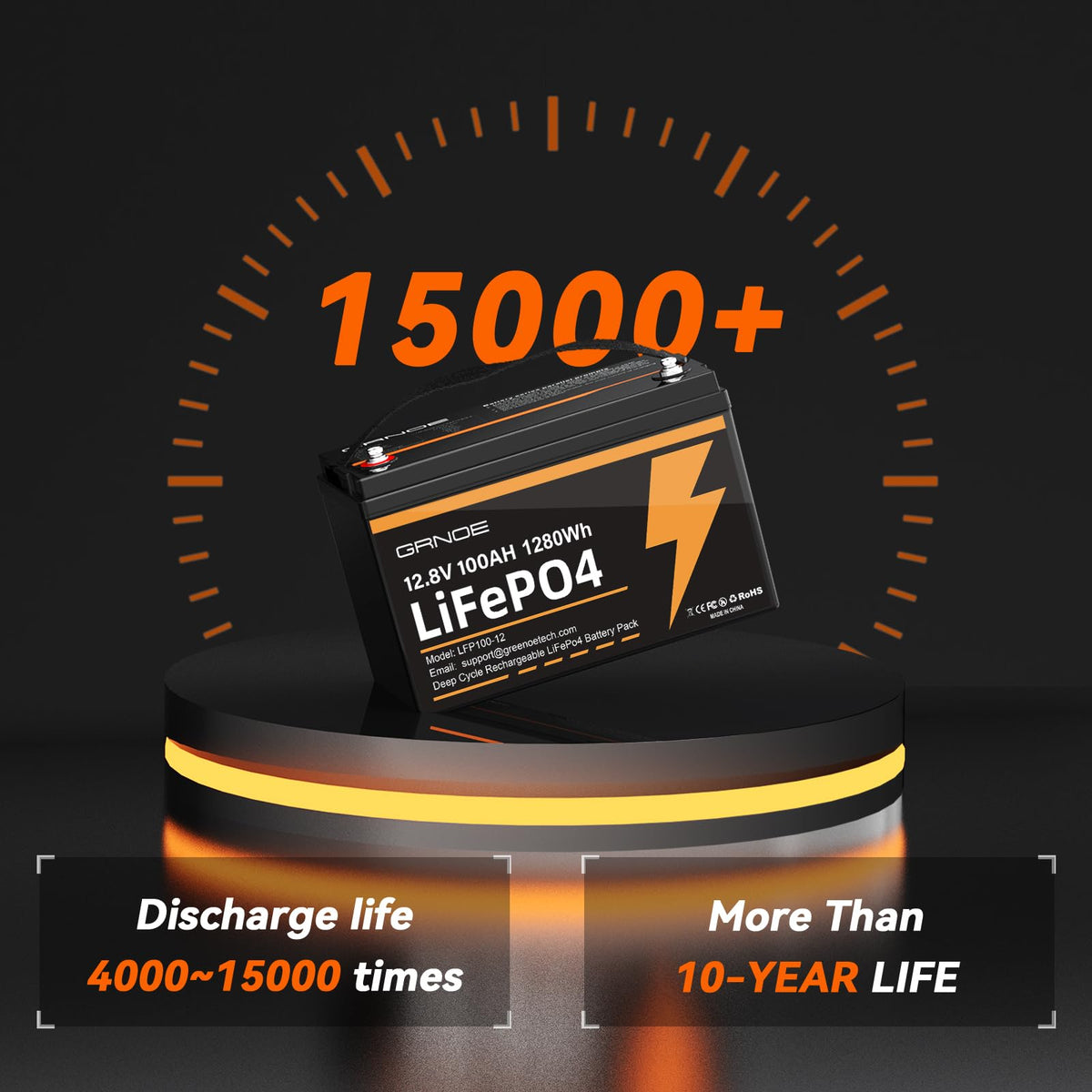 12V 100Ah LiFePO4 Battery with 100A BMS K903175