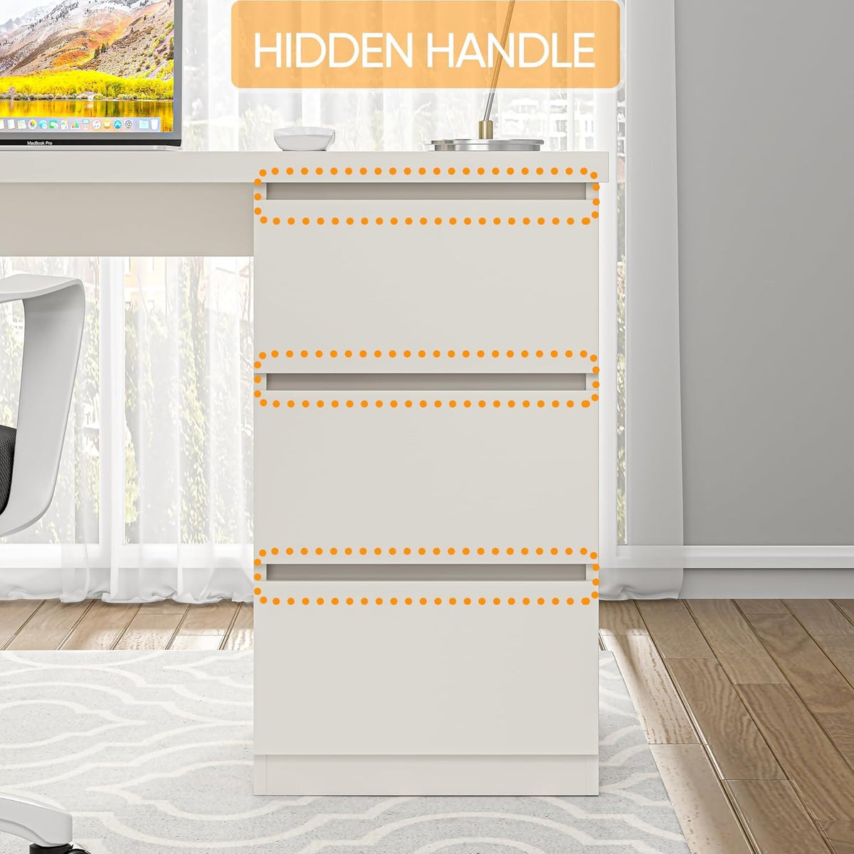 White Desk with Drawers T815
