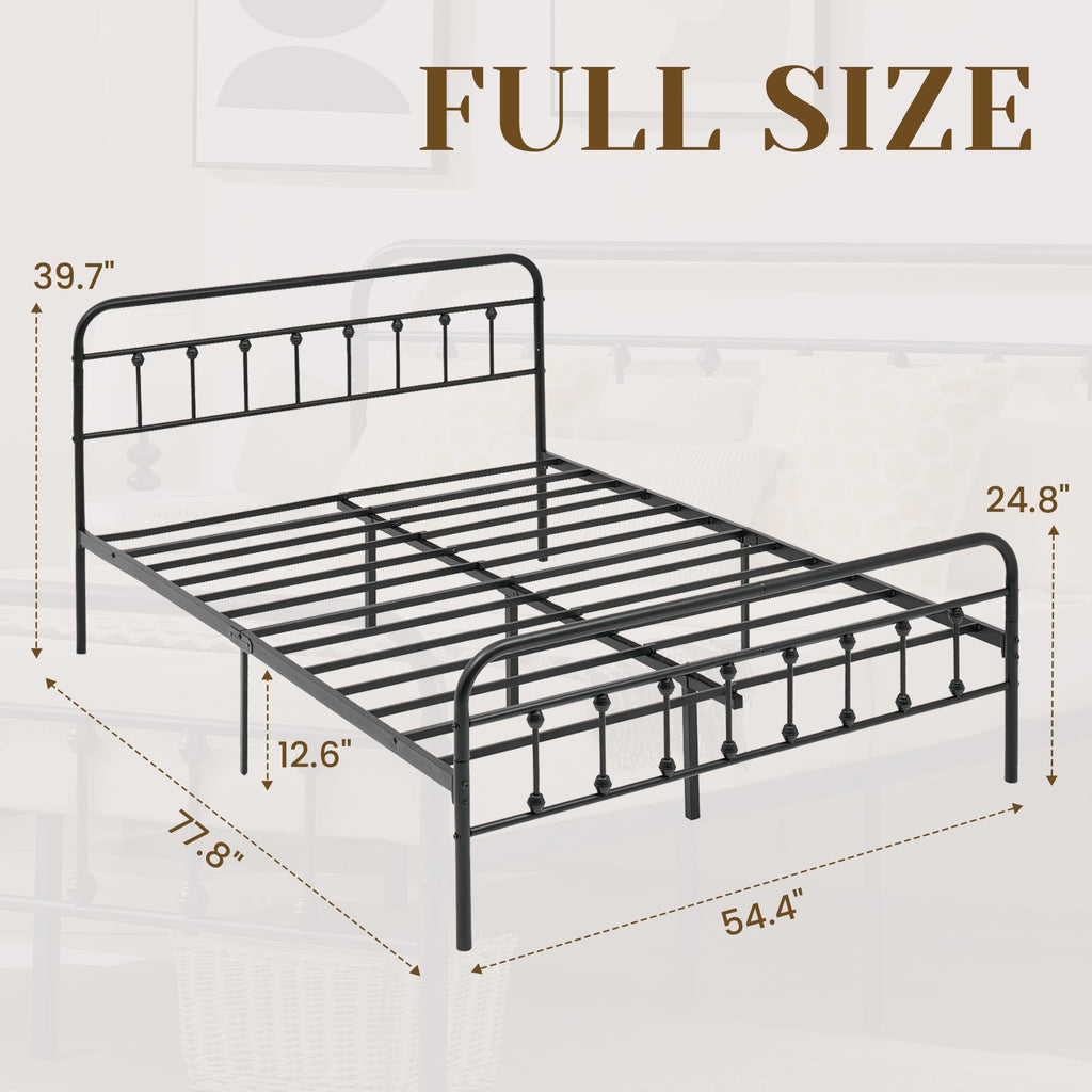 Full Metal Platform Bed Frame with Headboard and Footboard R97792