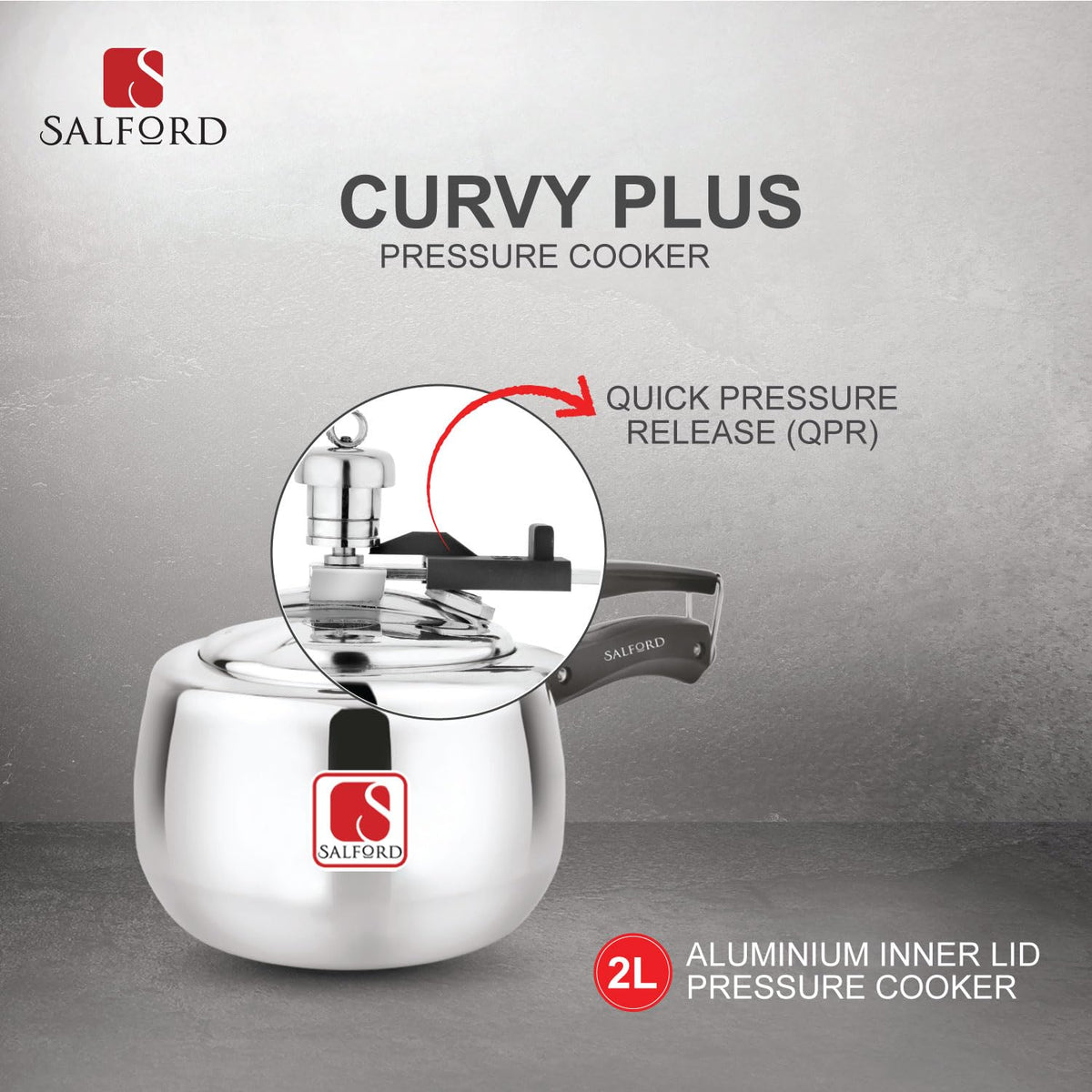 2 Litre Aluminium Pressure Cooker B8158
