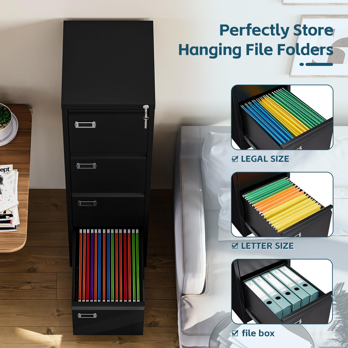 4 Drawer Metal File Cabinet with Lock C83602