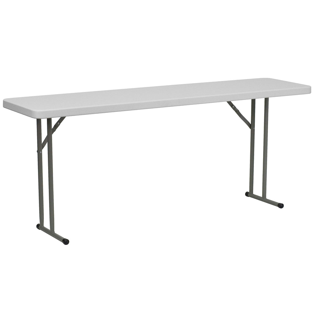 6-Foot Granite White Plastic Folding Training Table Z8501