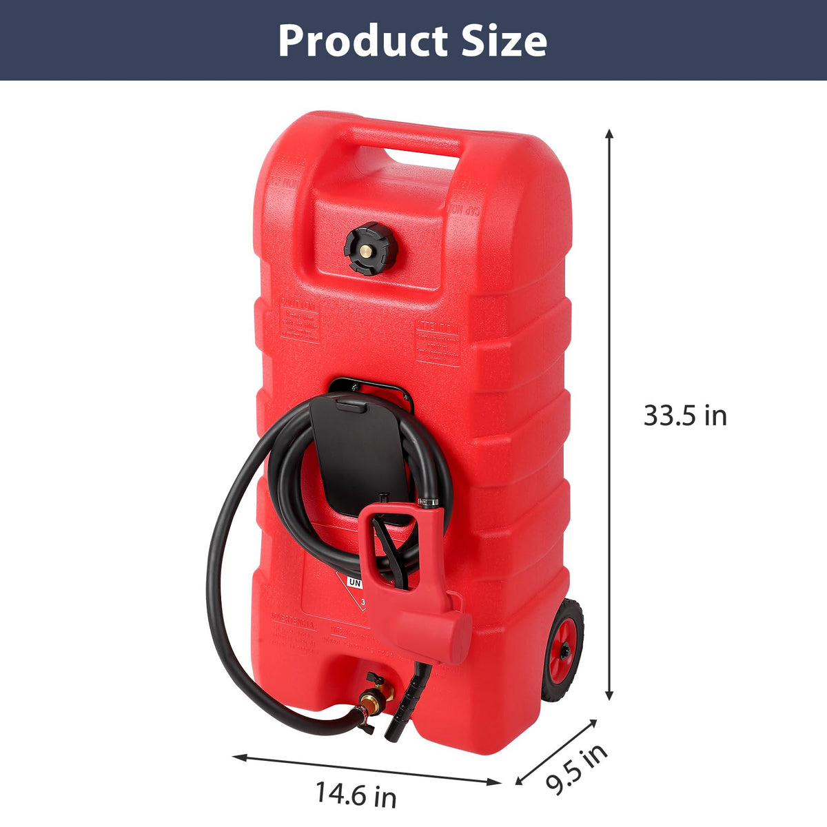 15 Gallon Portable Gas Fuel Tank Container with Pump and Hose C5489