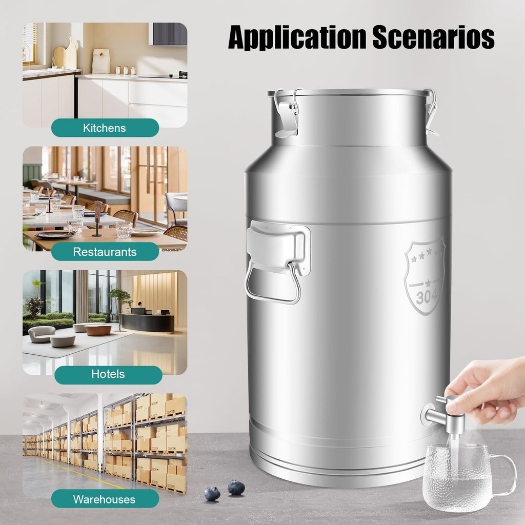 35L Stainless Steel Milk Can with Faucet W8077