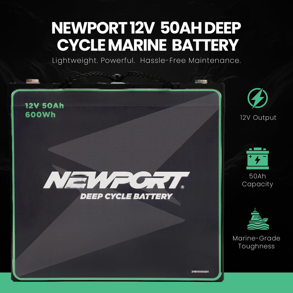 12V50Ah Deep Cycle Sealed AGM Marine Battery N25890