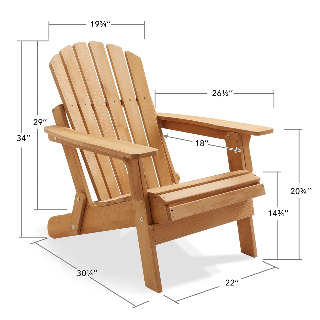 Oversized Folding Adirondack Chair Set of 2 Cedar Wood D9407