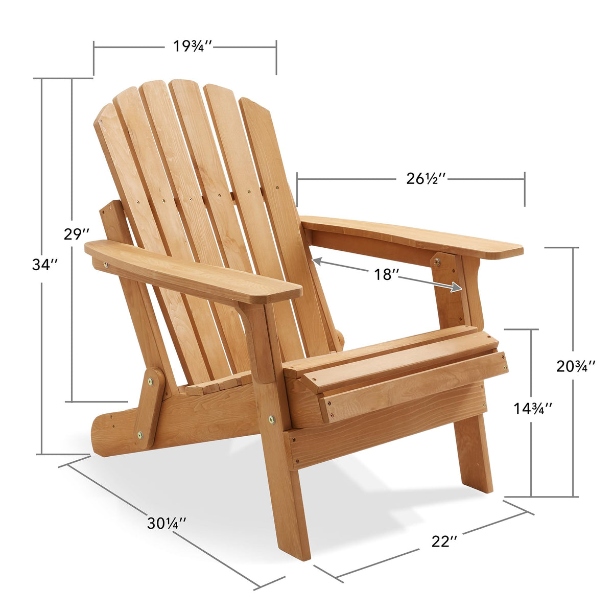 Oversized Folding Adirondack Chair Set of 2 Cedar Wood D9407