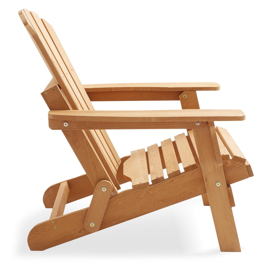 Oversized Folding Adirondack Chair Set of 2 Cedar Wood D9407