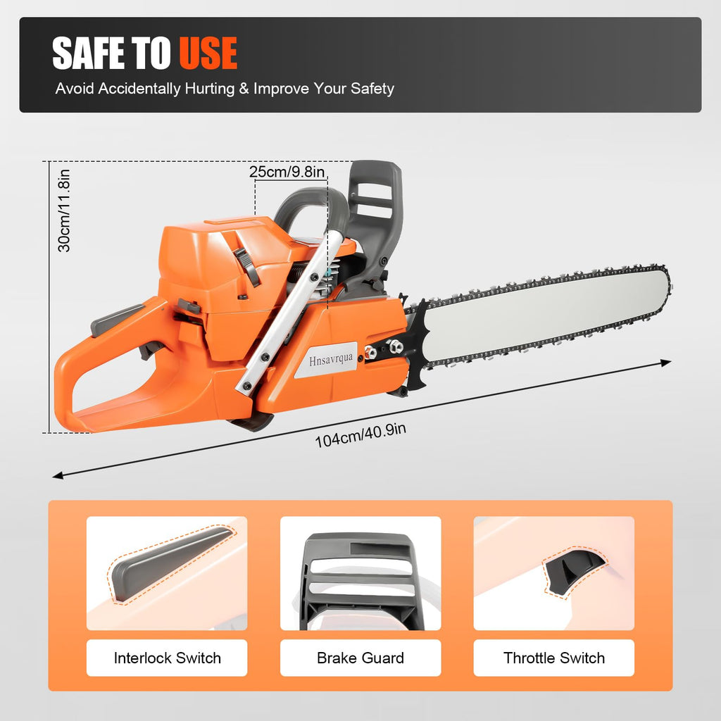 72CC Gas Chainsaw 2 Stroke 24'' Guide Board C8832