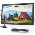 15.6" Portable TV DVD Combo with Antenna, FM Radio, 5000mAh Battery, Black H806