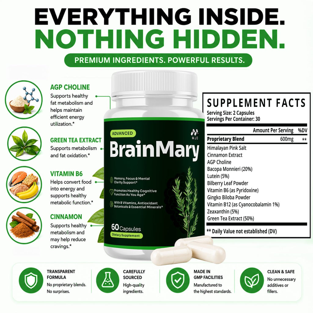 Brain Mary Capsules 5-Pack 300 Capsules A911974
