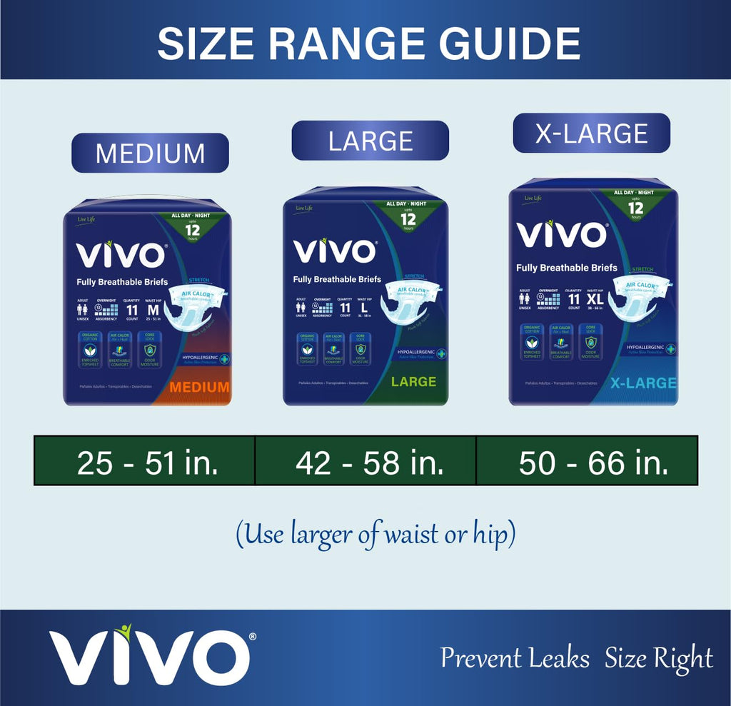 Organic Cotton Adult Incontinence Diaper Briefs with Tabs Large 22 Count H85878