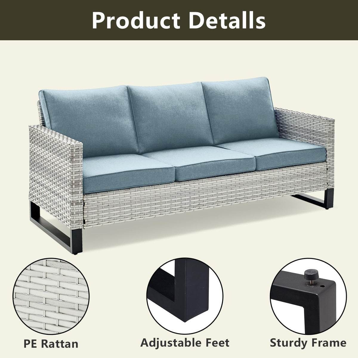 7 Piece Wicker Patio Conversation Set with Swivel Rocker Chairs and Ottoman L276888