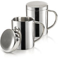 2 Pack 13.5 oz Stainless Steel Insulated Mugs with Lid and Handle B322