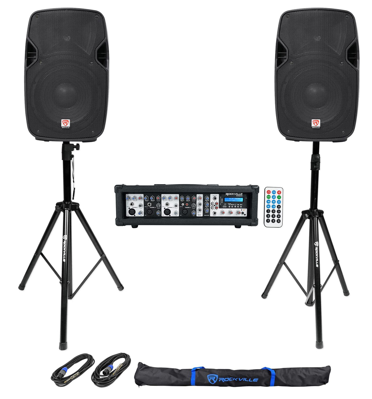 10" DJ PA Speaker Pair with Powered Mixer Y35892