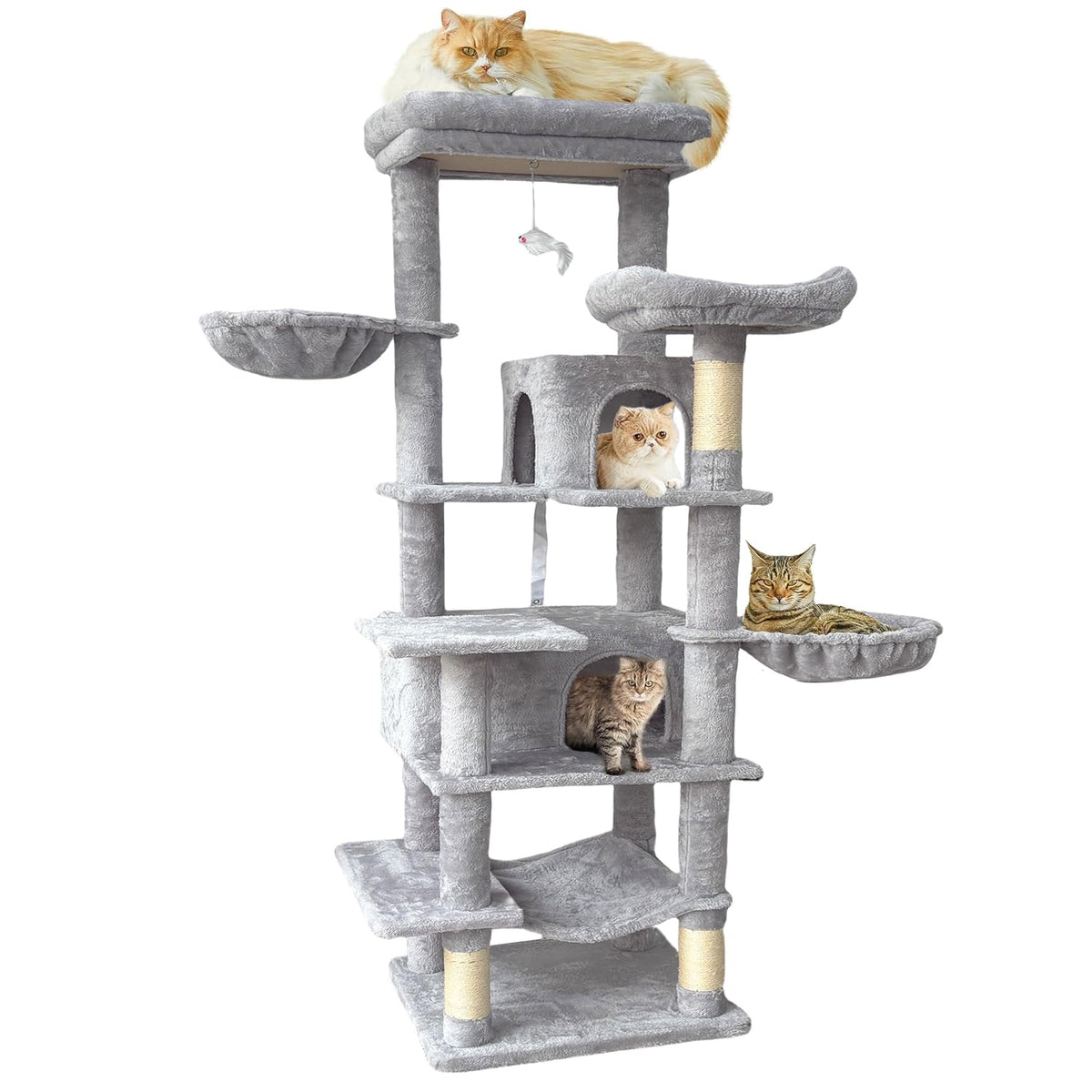 68 Inches Multi-Level Cat Tree Tower with Sisal Scratching Posts N7976
