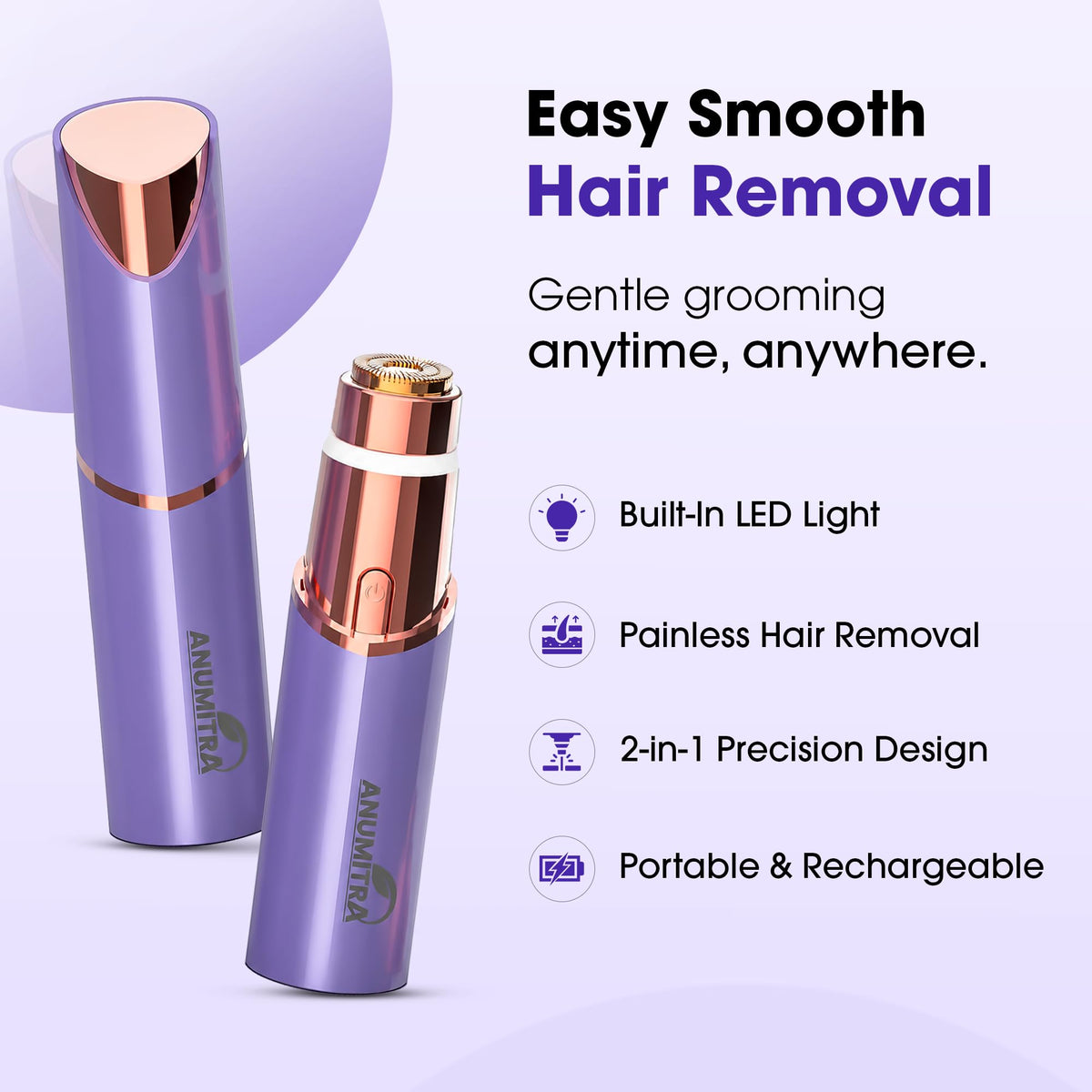 2 in 1 Facial Hair Remover with Replacement Heads I844