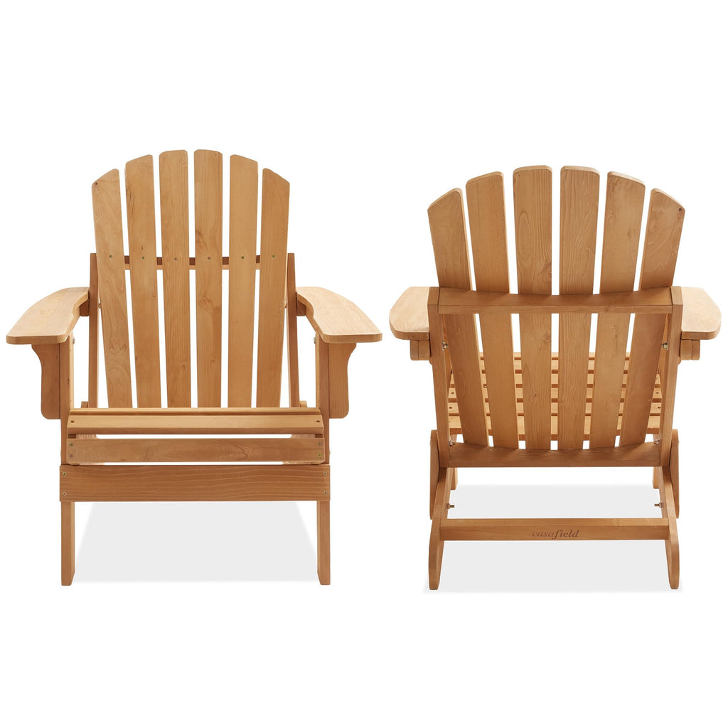 Oversized Folding Adirondack Chair Set of 2 Cedar Wood D9407