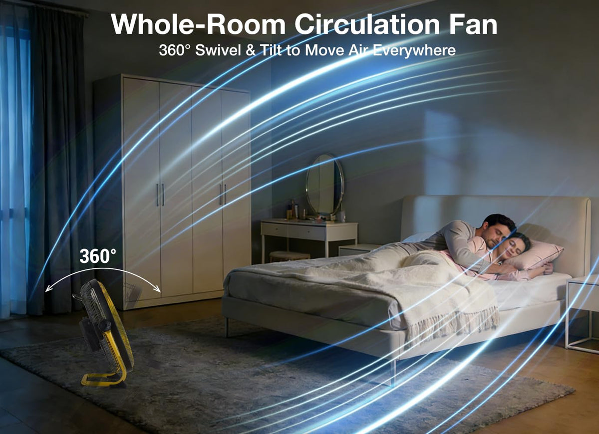 16" Portable Battery Operated Metal Floor Fan D46477