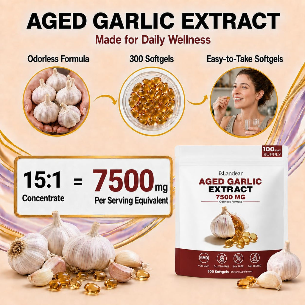 Odorless Aged Garlic Extract 7500mg 300 Softgels L9599
