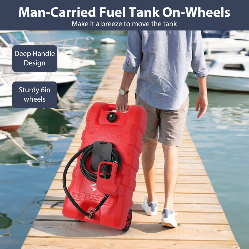 15 Gallon Portable Gas Fuel Tank Container with Pump and Hose C5489