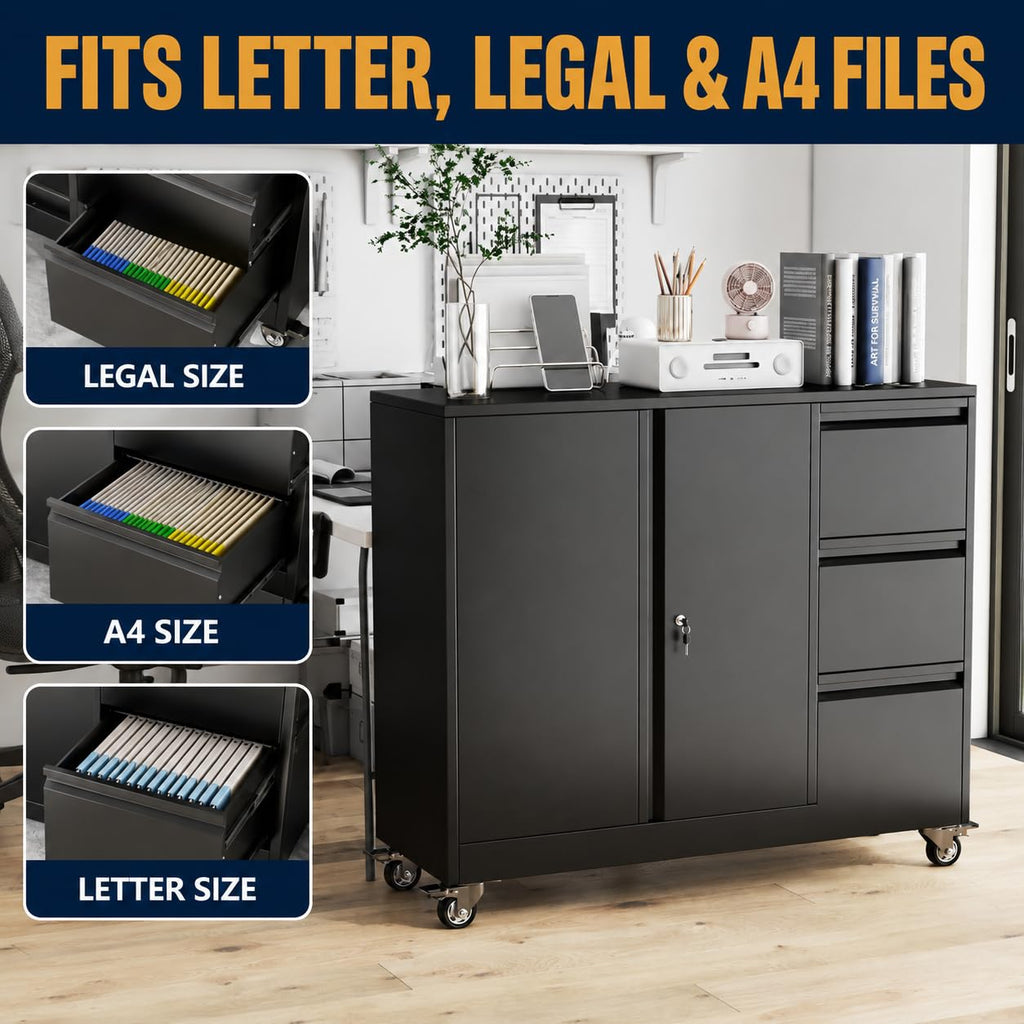 3 Drawer Rolling File Cabinet F740950