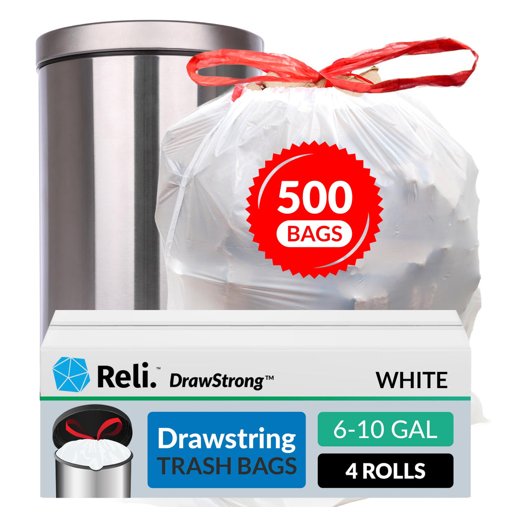 6-10 Gallon Drawstring Trash Bags 500 Count H7848