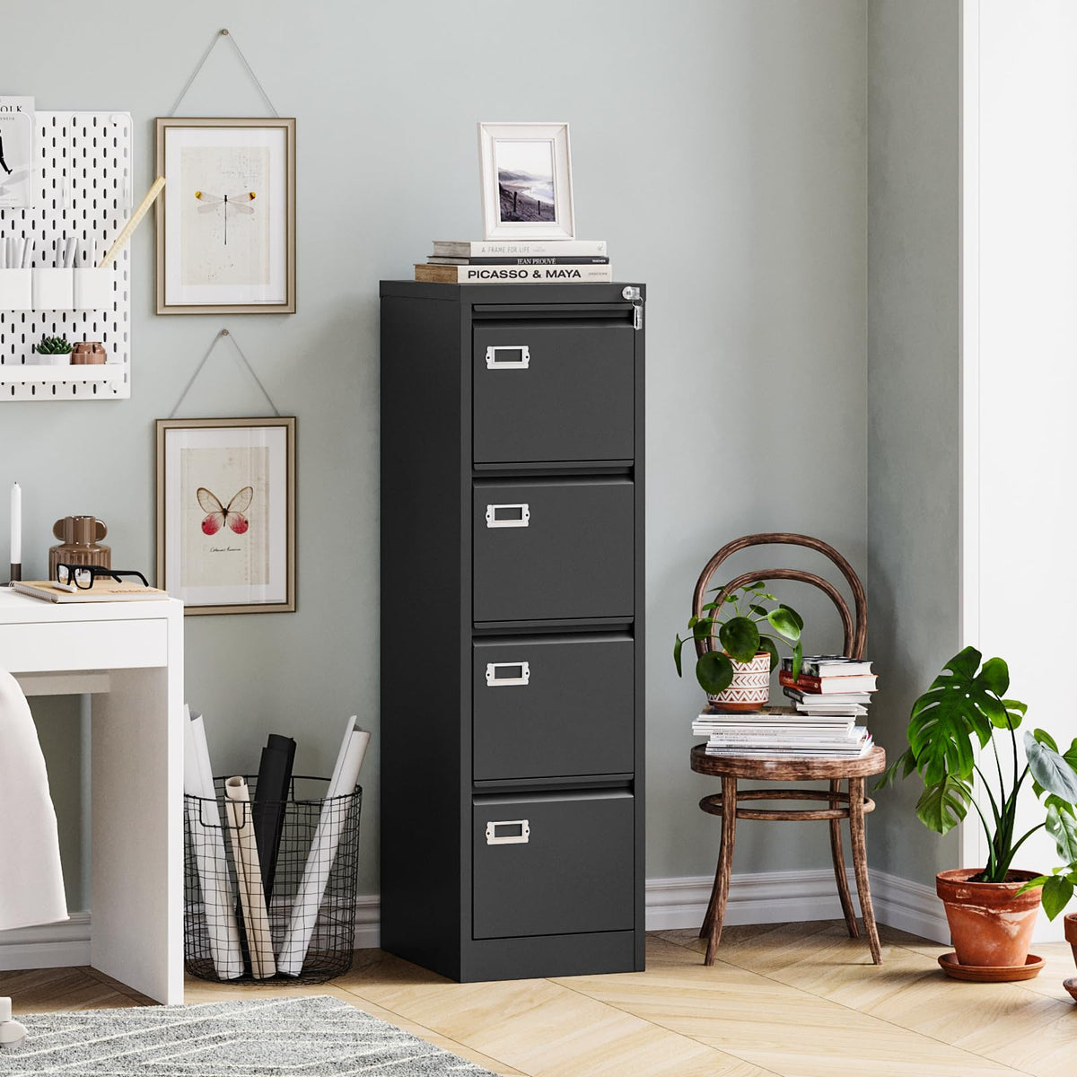 4 Drawer Metal File Cabinet with Lock C83602