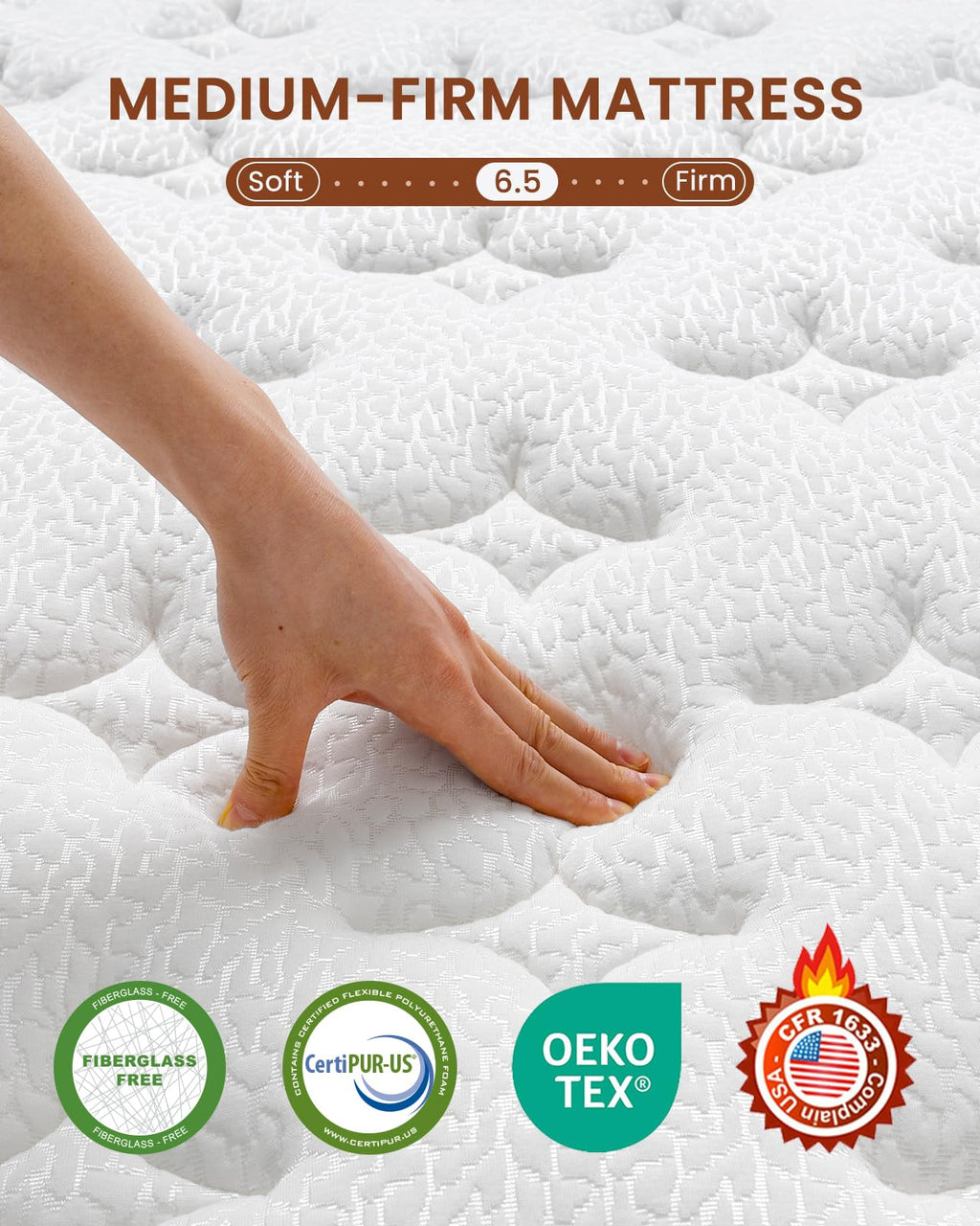 Queen Size 14 Inch Hybrid Mattress with Memory Foam X98700