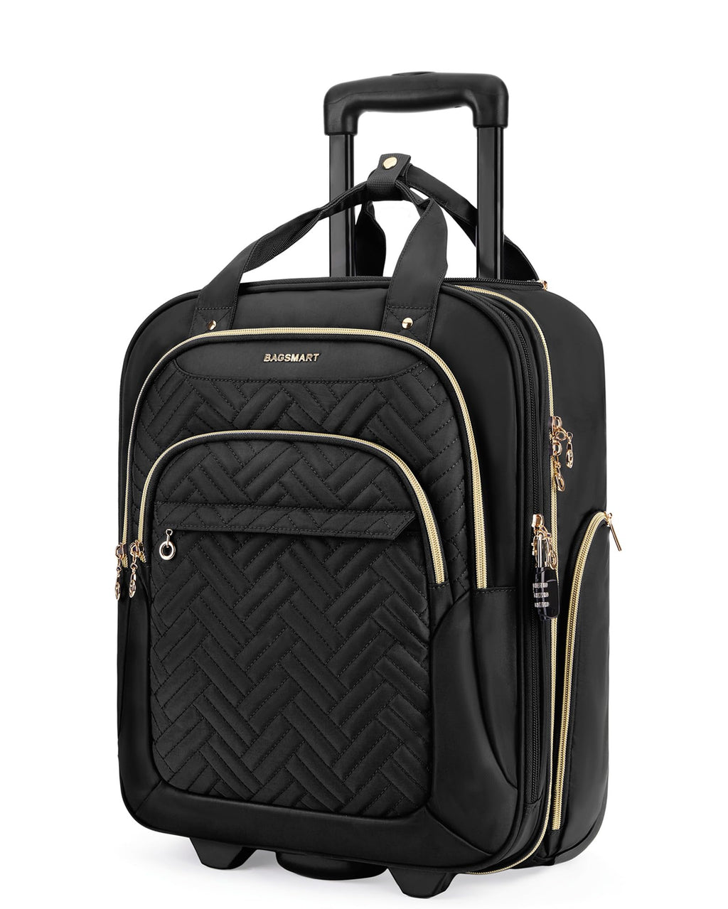 16" Softside Underseat Carry On Luggage with Wheels, Black B568