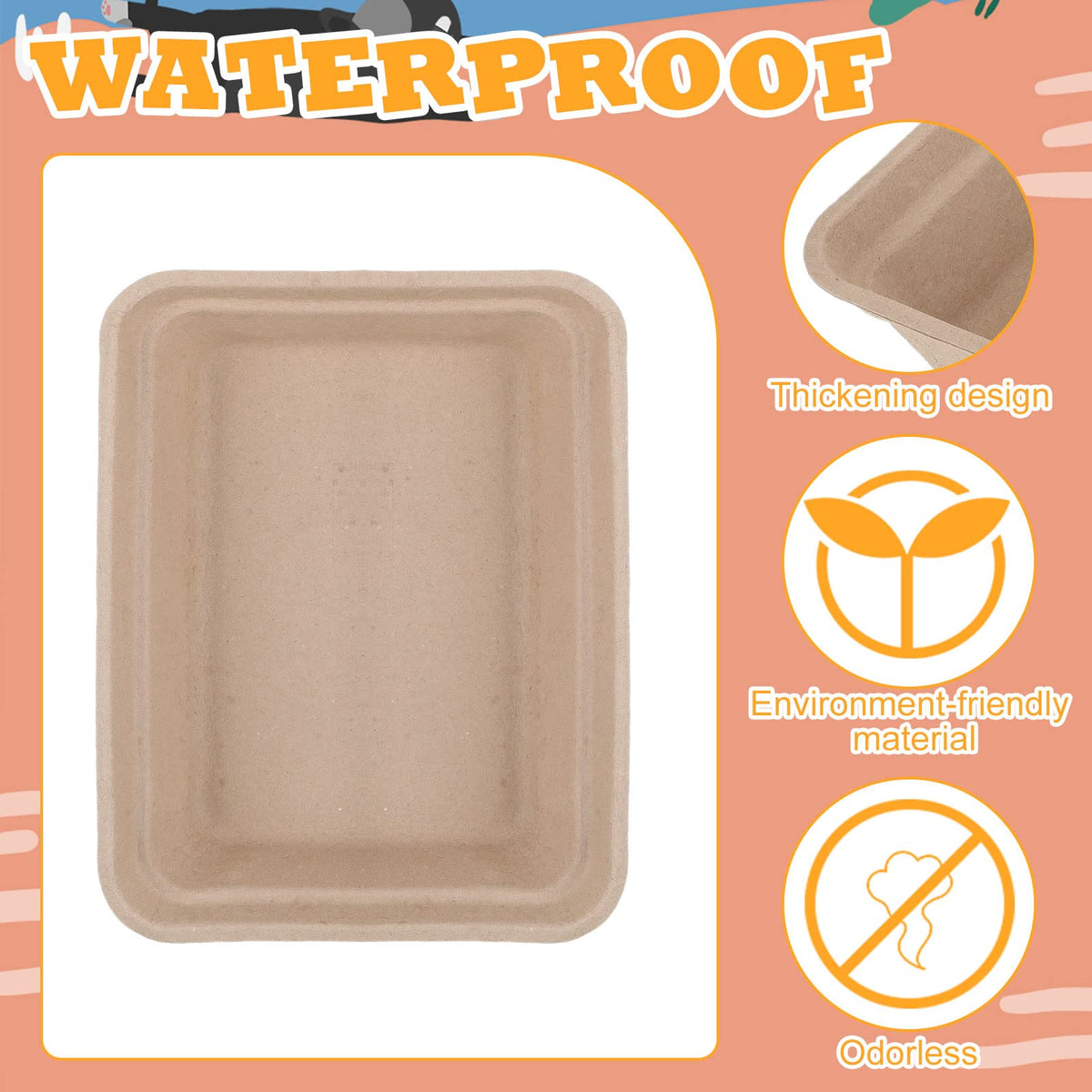30 Pack Disposable Cat Litter Tray H8464