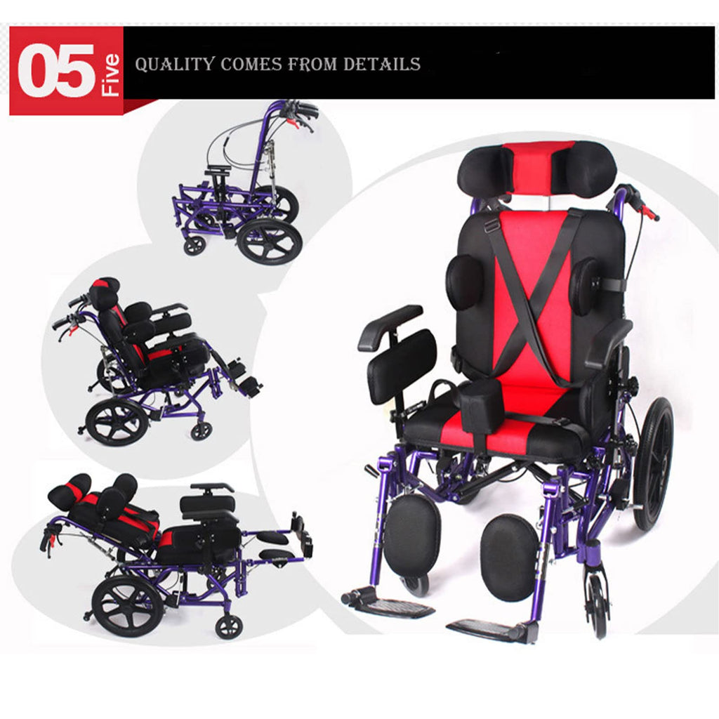 Lightweight Transport Wheelchair with Handbrakes, Flip Back Detachable Full Arms and Elevating Leg Rest W89485