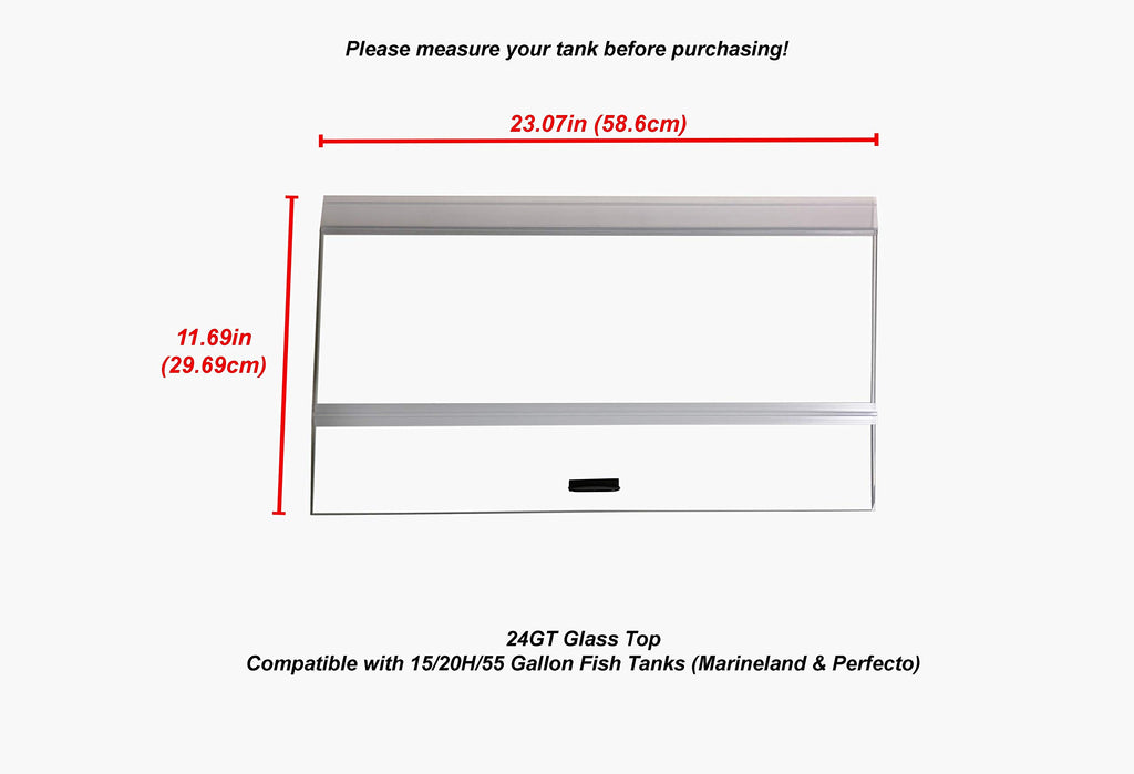 24" Glass Canopy for Aquarium Fish Tank I419