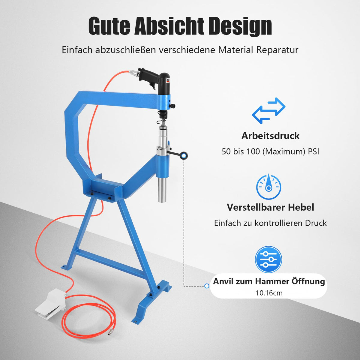 Pneumatic Planishing Hammer with Stand & Pedal Q5373